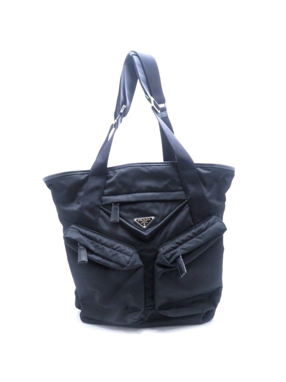 Prada Tote Black Nylon Leather